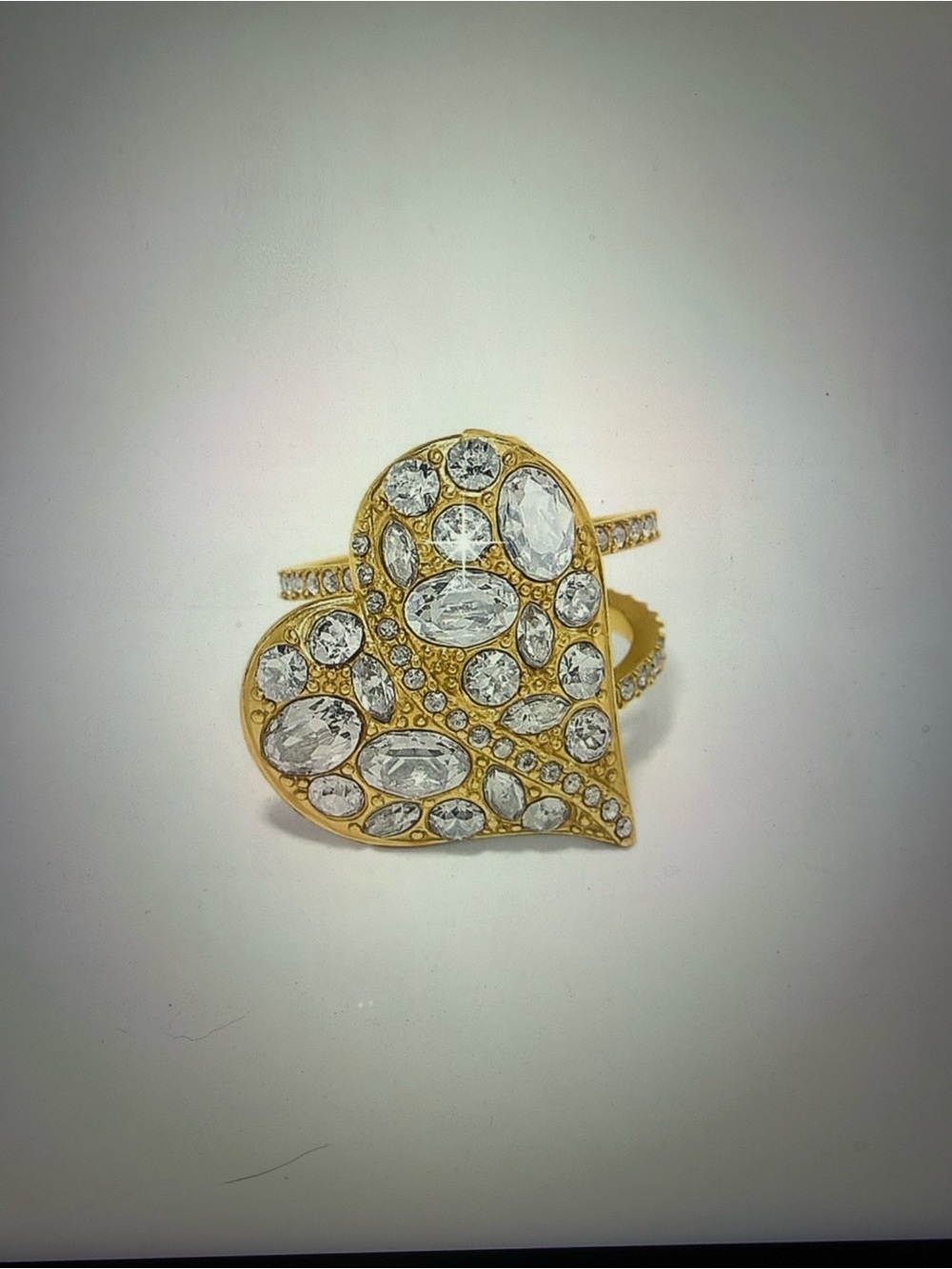 💍🆕 Brighton Trust Your Journey Gold Heart Crystal Ring NWT